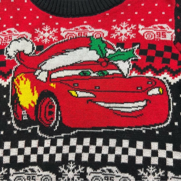 Disney Pixar Cars Lightning McQueen Christmas Knit Sweater Infant Size 12M - Picture 2 of 5